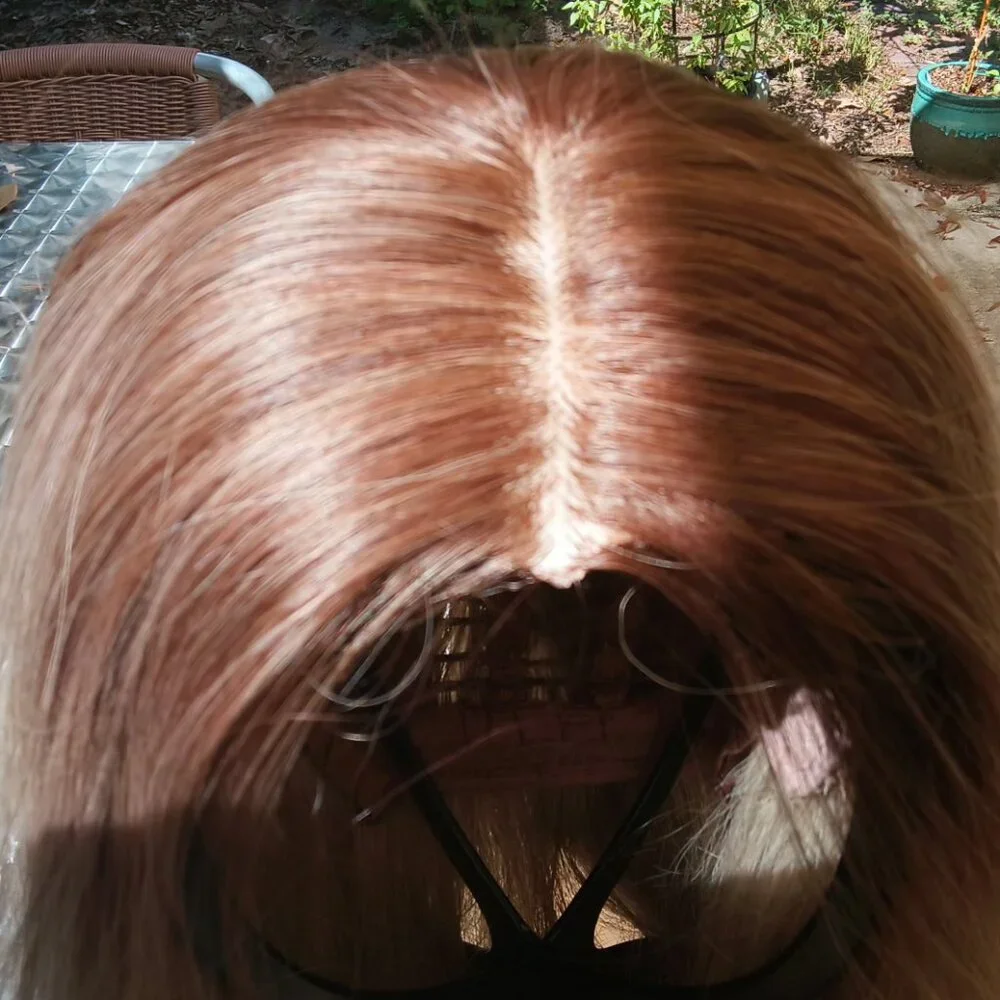 Womens 💗 Blonde And Brown Synthetic Ombre 26" Long Wavy Breathable Cap Wig 💗 - Picture 12 of 16